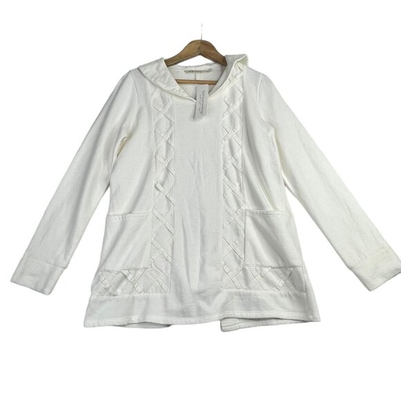 Soft Surroundings Sweaters - New Soft Surroundings Tangles Hoodie size XS Marshmallow White